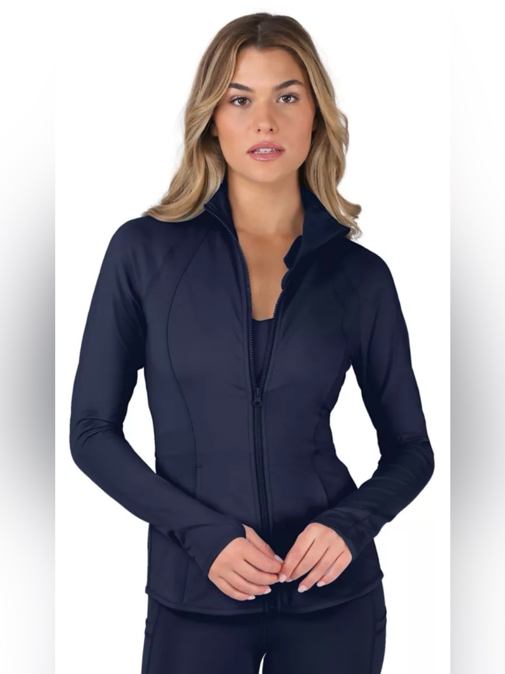 Yogalicious Slim Fit Long Sleeve Full Zip Up Hoodie Jacket